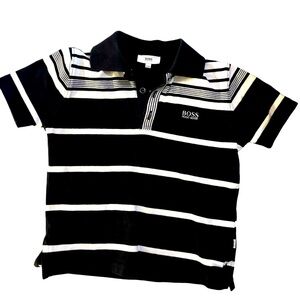 HUGO BOSS 6-114 black and white polo shirt for children